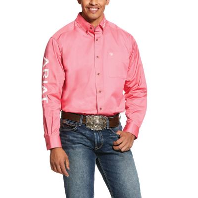 Ariat Team Logo Twill - Overhemd Roze Heren - 14889-407